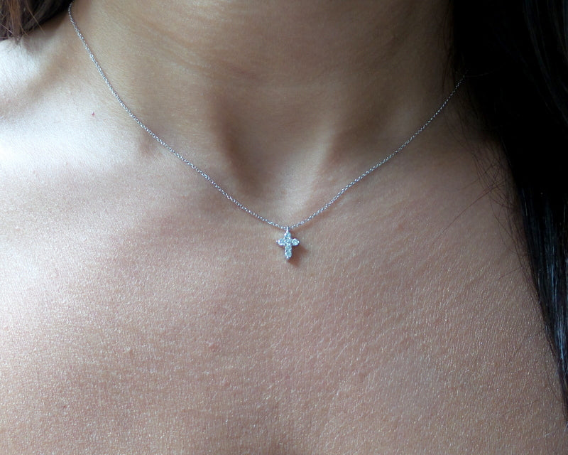Small gold diamond cross online